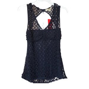 Navy blue lace top